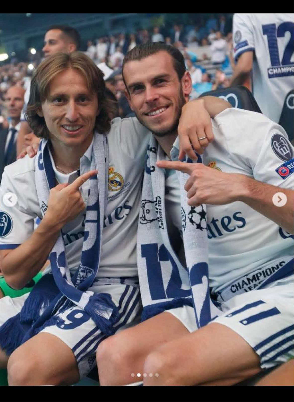 引退を表明したベールとの思い出の写真がアップされたモドリッチのインスタグラム