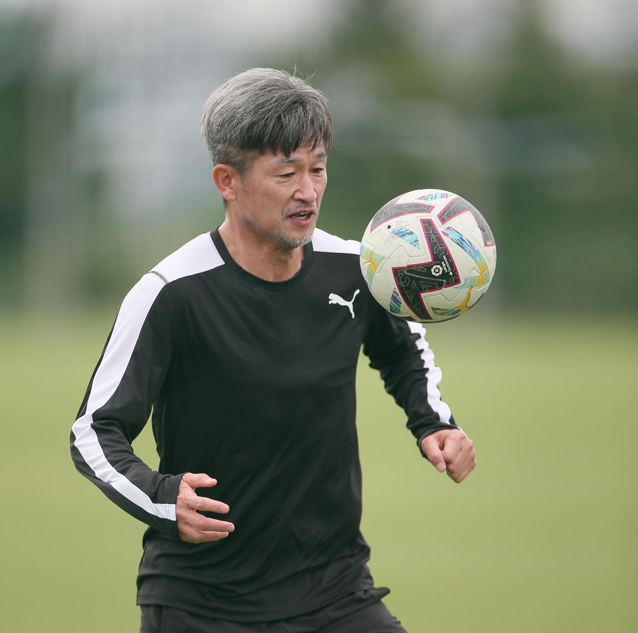 自主トレに励むカズ（2023年6月撮影）
