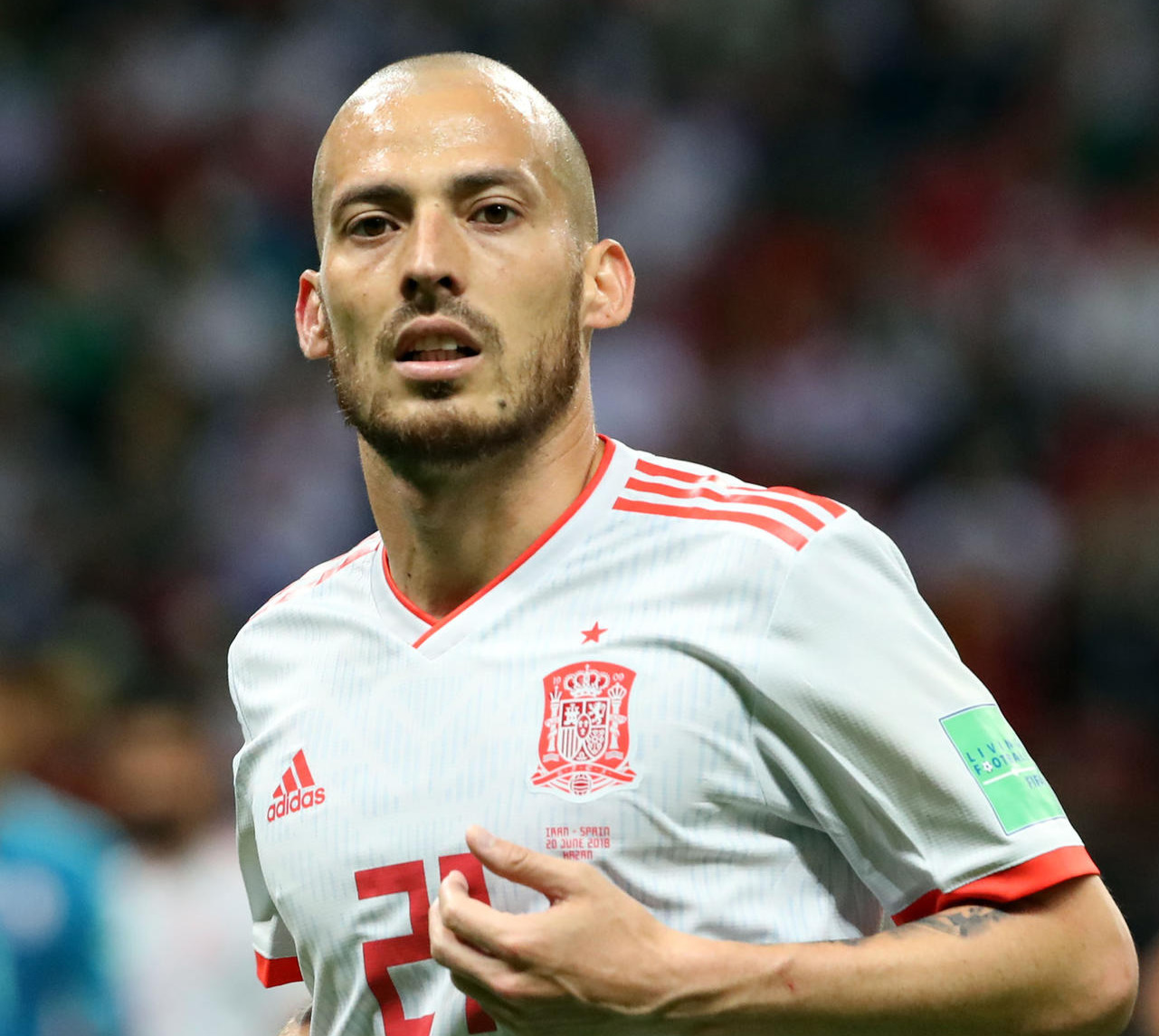 サッカーW杯ロシア大会に出場した、スペイン代表ダビド・シルバ（2018年6月撮影）