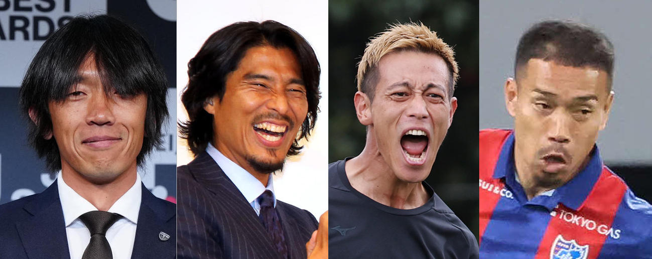 中村俊輔氏、中沢佑二氏、本田圭佑、長友佑都