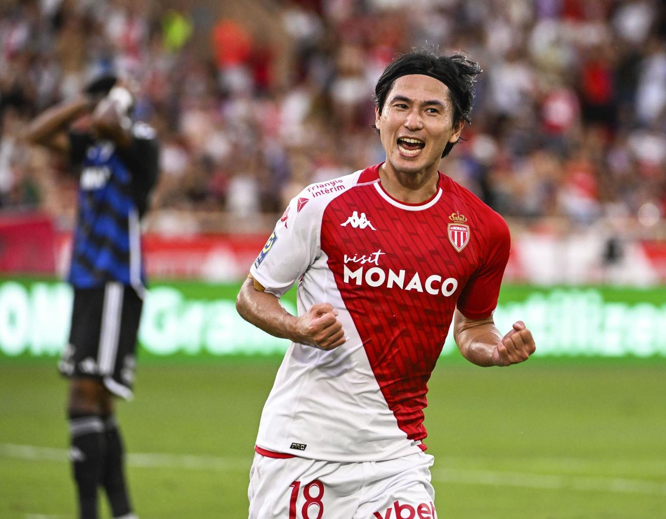 ストラスブール戦で今季初ゴールを含む2得点、1アシストの活躍を見せたモナコの南野（ゲッティ＝共同）