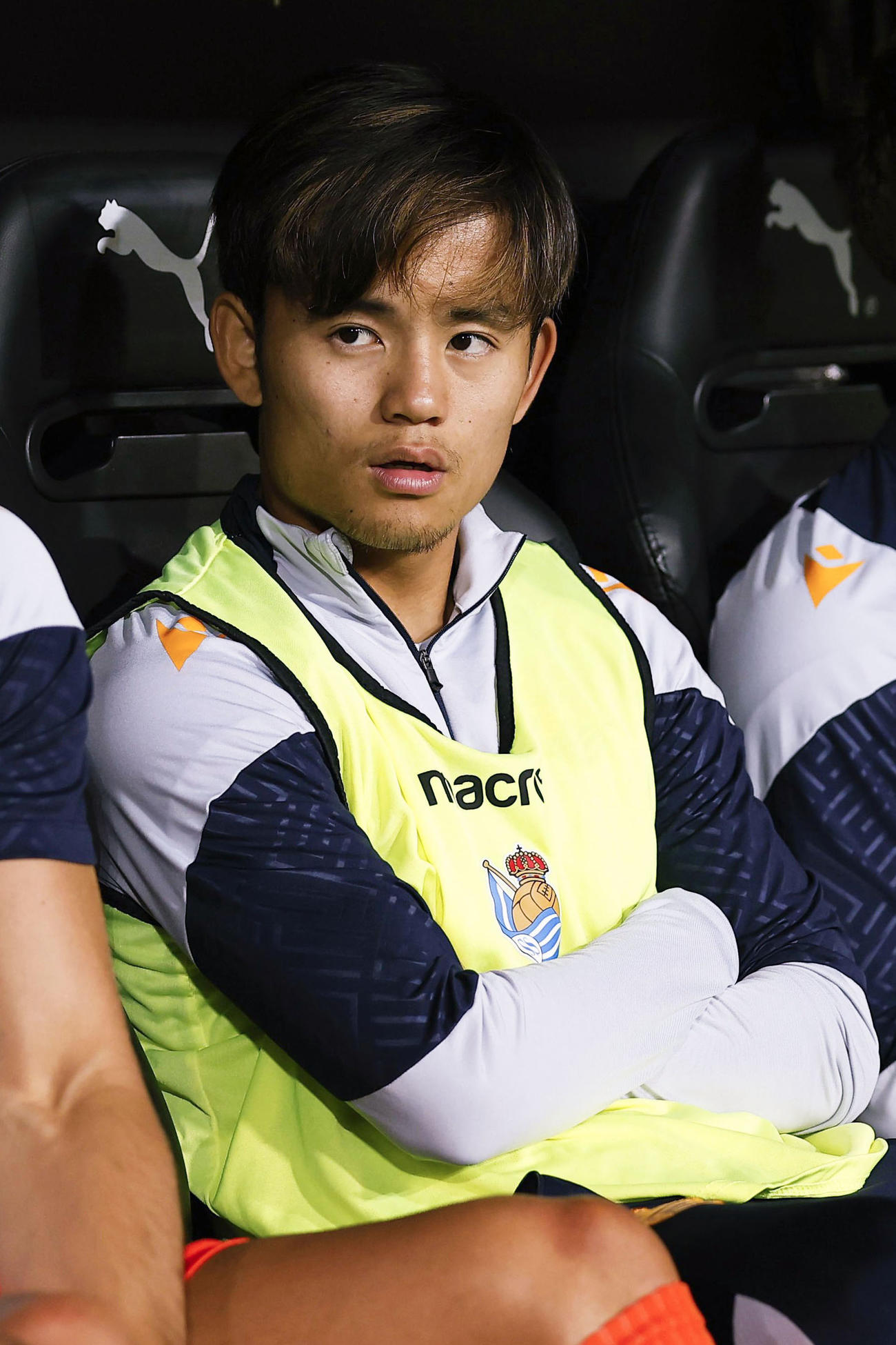 バレンシア戦でベンチ入りしたレアル・ソシエダードの久保（共同）