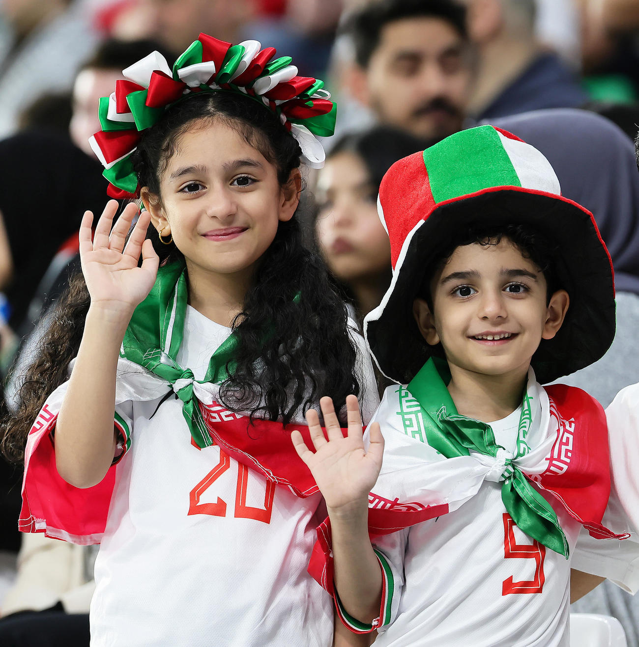 イラン対パレスチナ　イランのサポーター（撮影・足立雅史）
