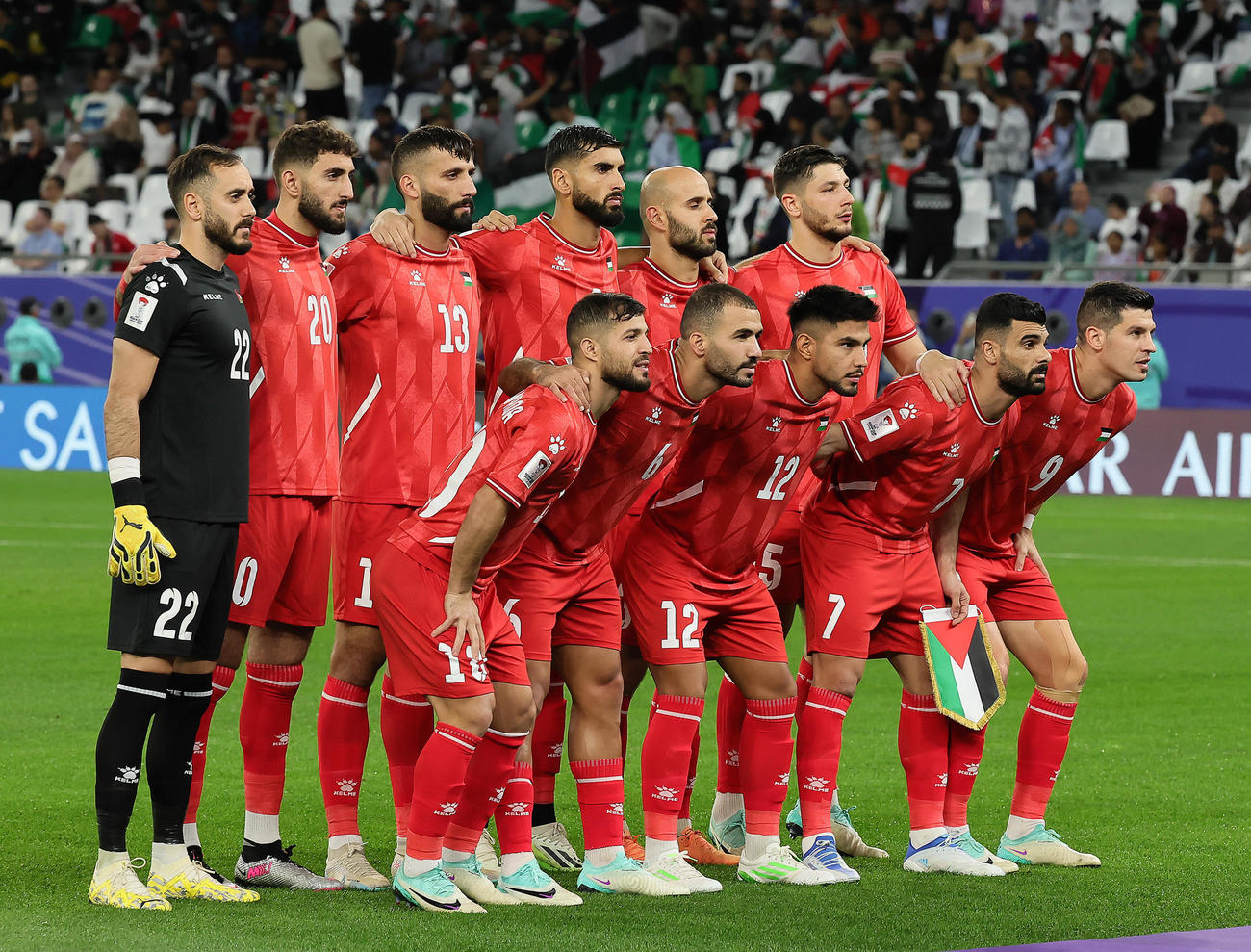 イラン対パレスチナ　パレスチナ代表のスタメン（撮影・足立雅史）
