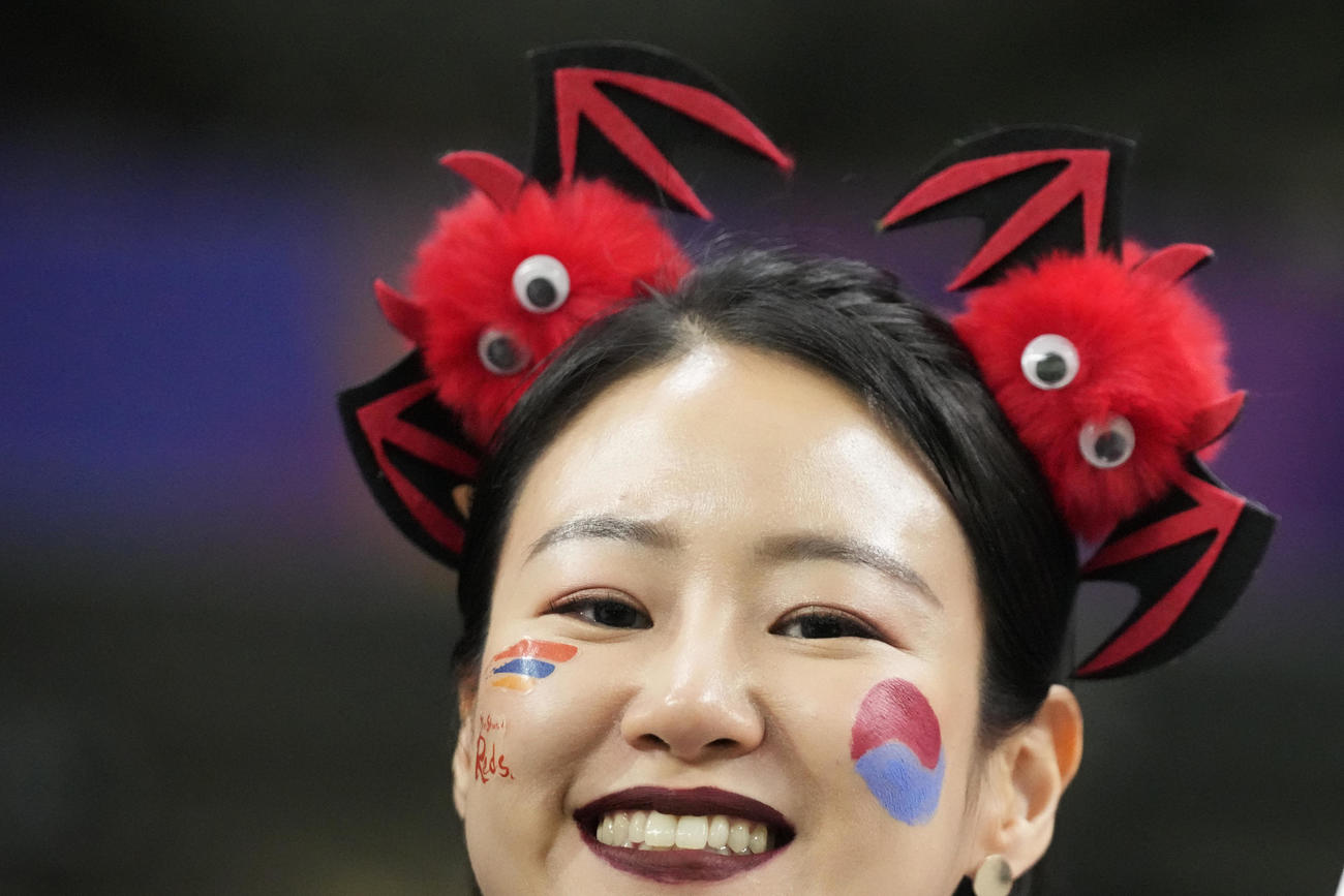 オーストラリア戦、応援する韓国のファン（AP）