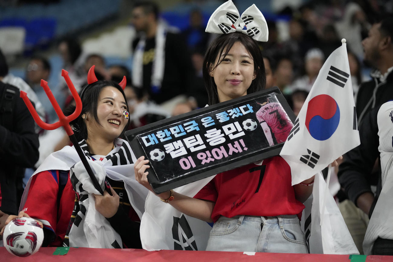 オーストラリア戦、応援する韓国のファン（AP）