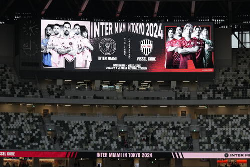 インテル・マイアミ対神戸　試合前のビジョン(撮影・井上学)