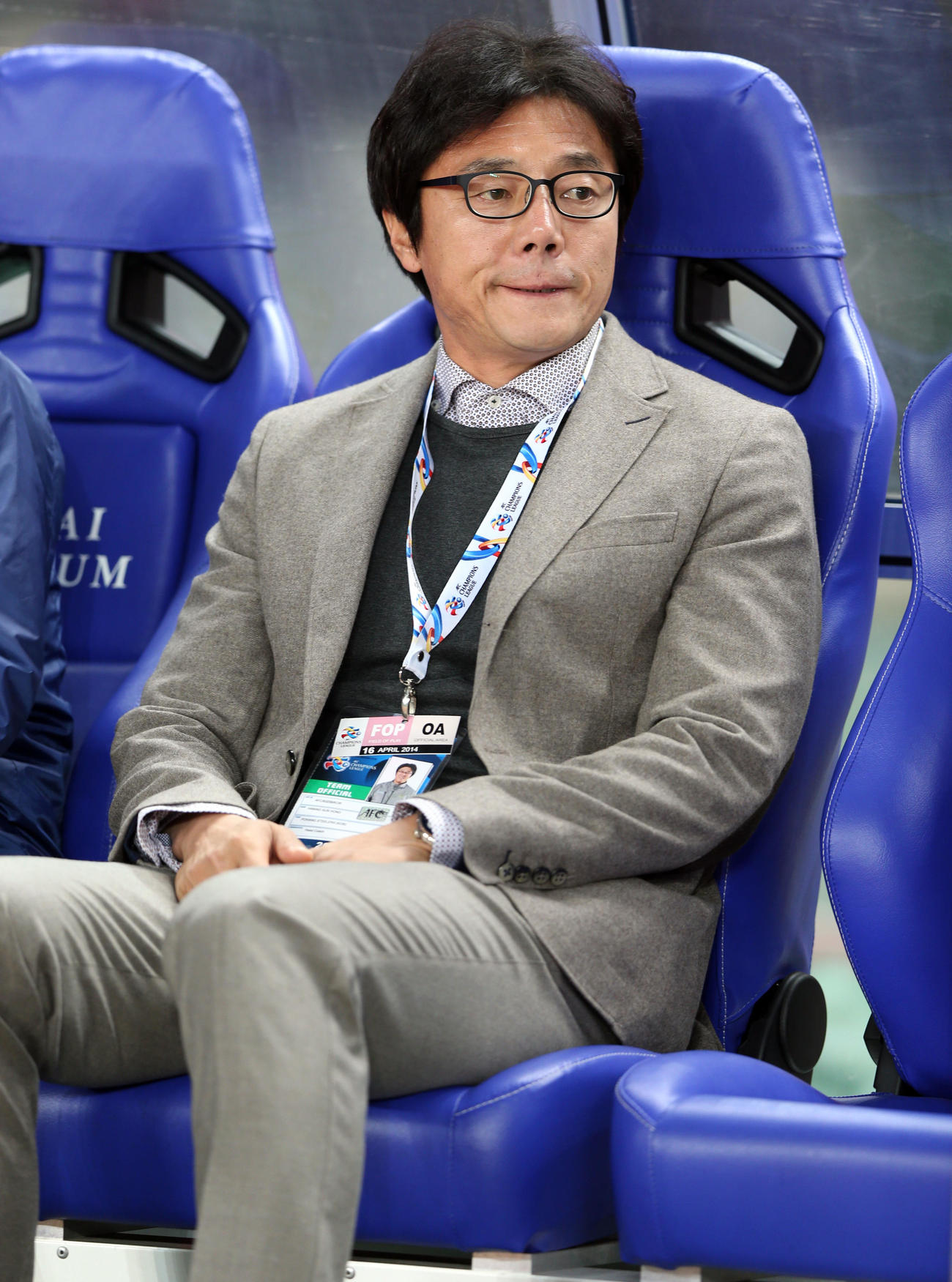 浦項監督時代の黄善洪氏（14年4月）
