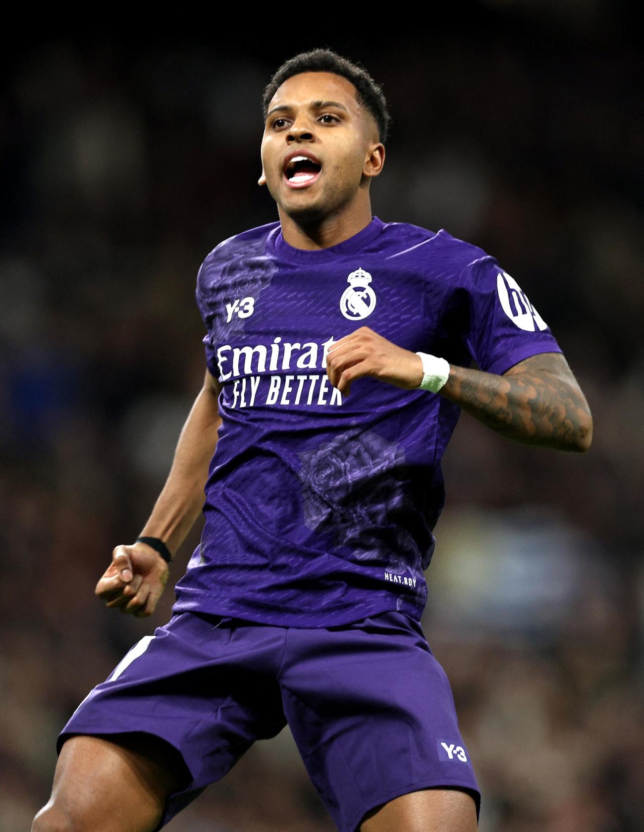 チーム2点目を決めて喜ぶレアル・マドリード　ロドリゴ（ロイター）