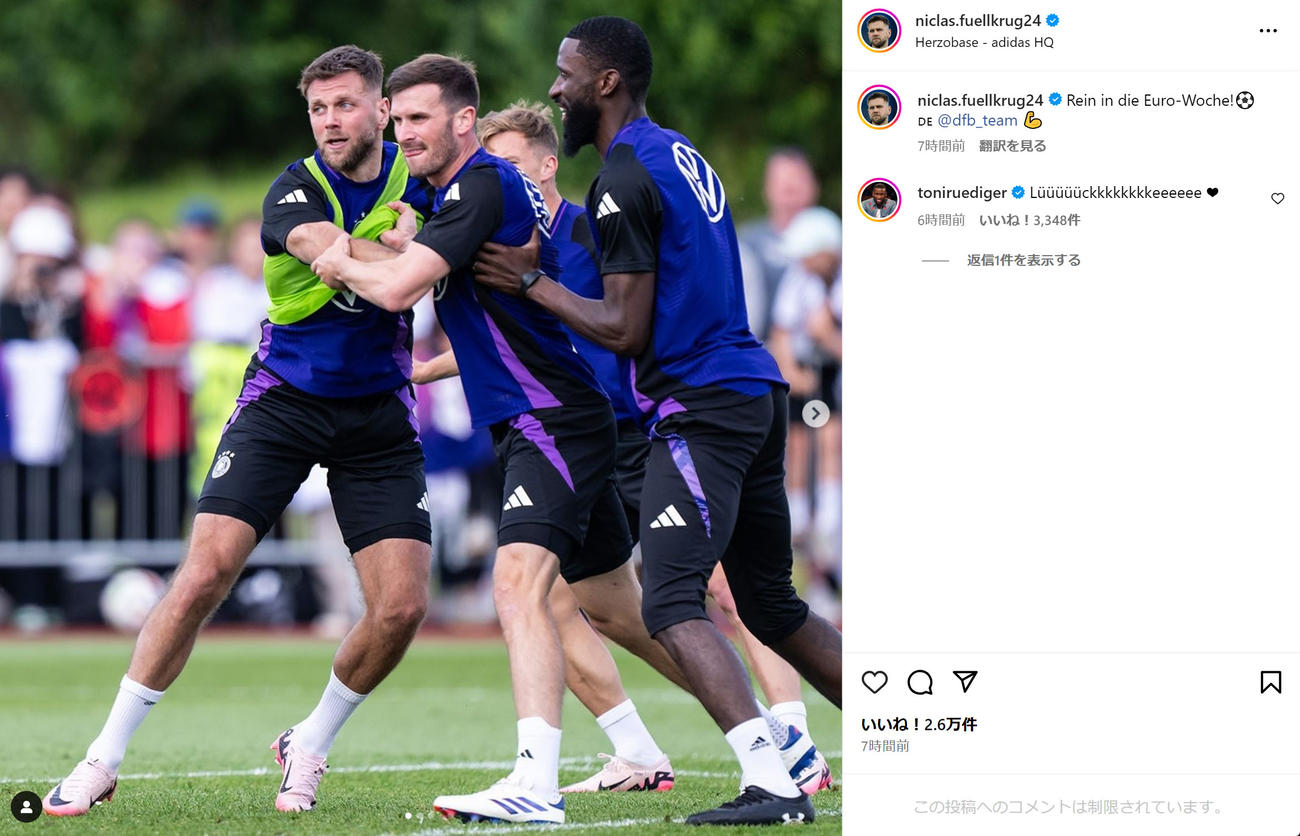 ニクラス・フュルクルクのインスタグラムから