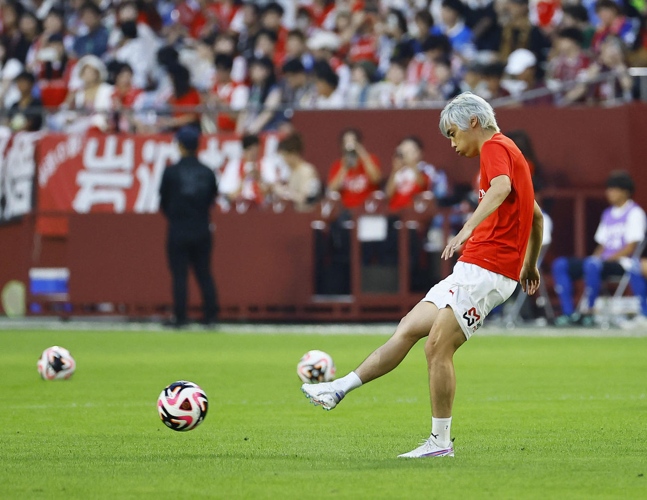 神戸対スタッド・ランス　練習するスタッド・ランス伊東（撮影・藤尾明華）