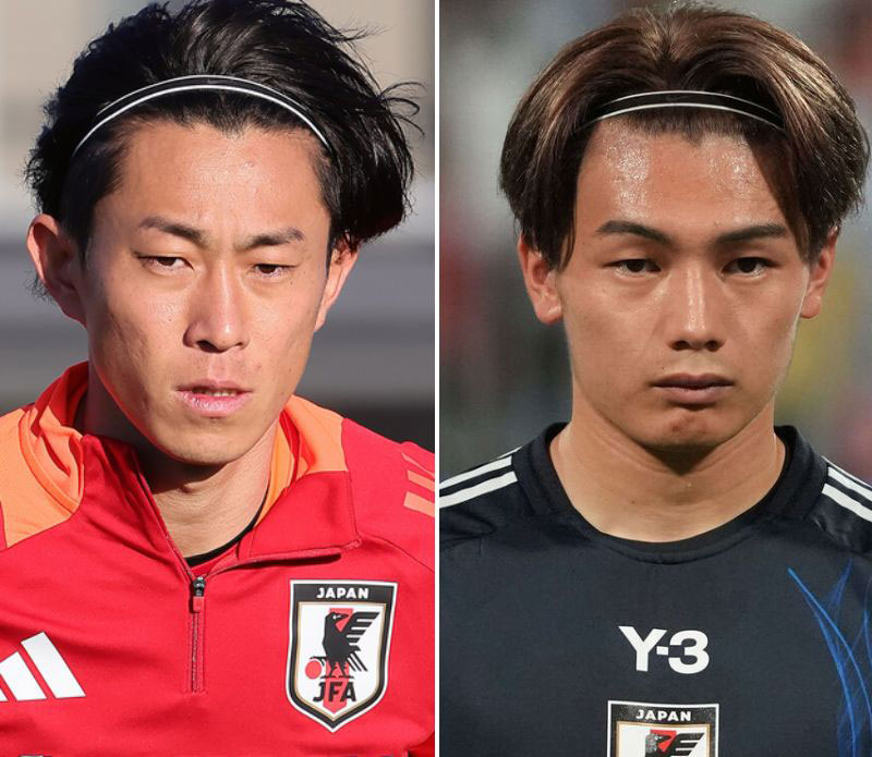 毎熊晟矢（左）と上田綺世