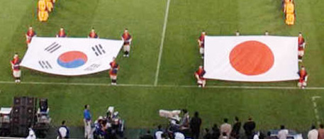2002年W杯韓国・日本大会、日韓両国の国旗が入場し、始まったサッカーW杯の開会式