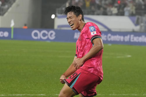 先制点を決めた韓国代表オ・セフン（AP）