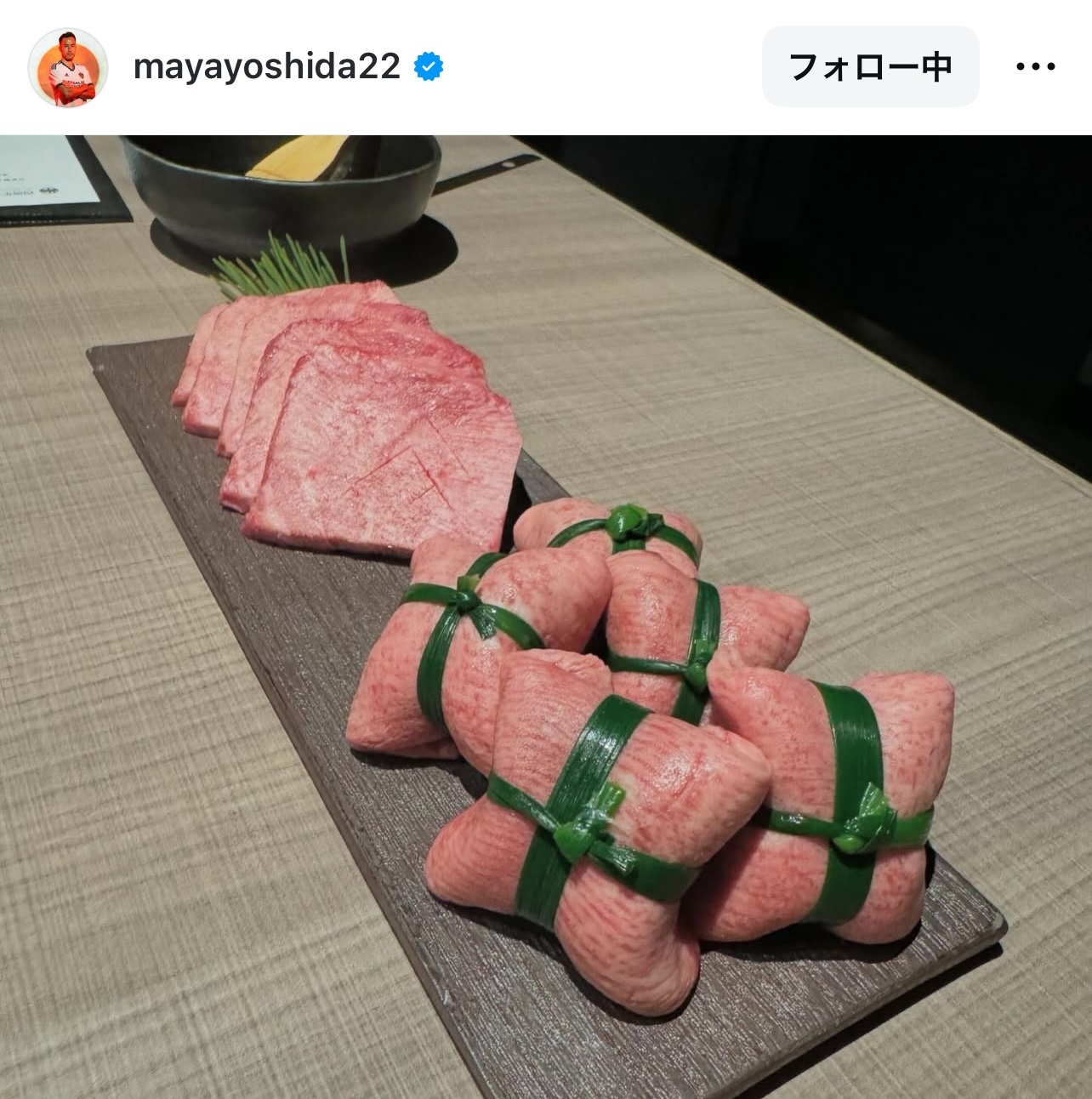吉田麻也のインスタグラムから