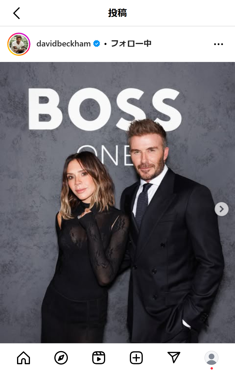 デビッド・ベッカムさんのインスタグラムから