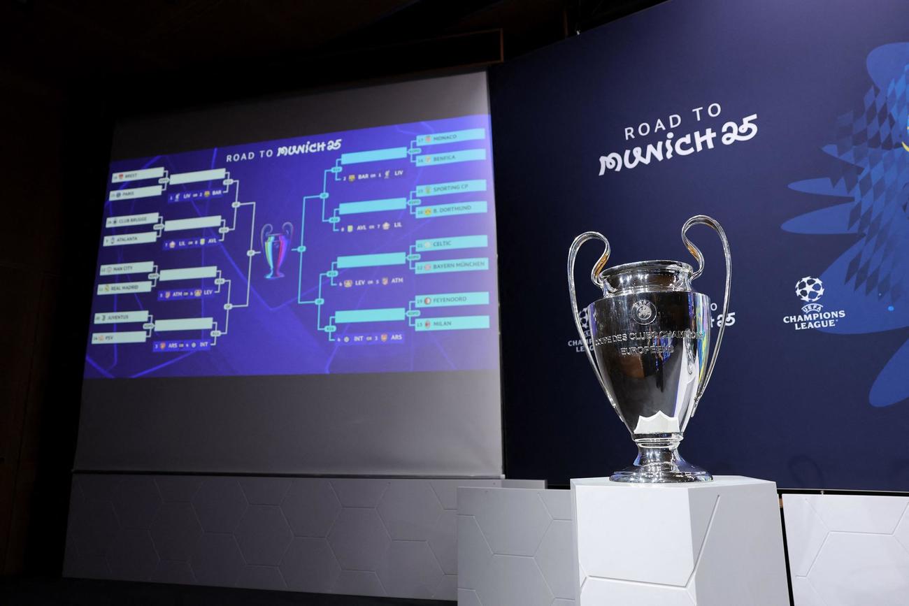 スイス・ニヨンで行われた欧州CLの決勝トーナメント進出を懸けた16チームによるプレーオフ（PO）の組み合わせ抽選会