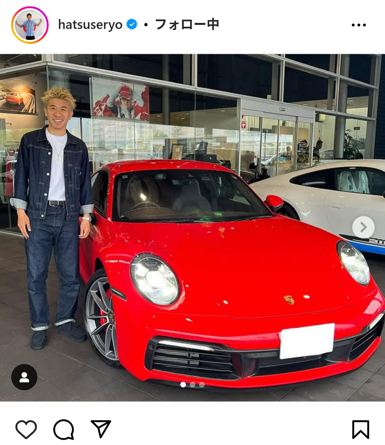 初瀬亮のインスタグラムから