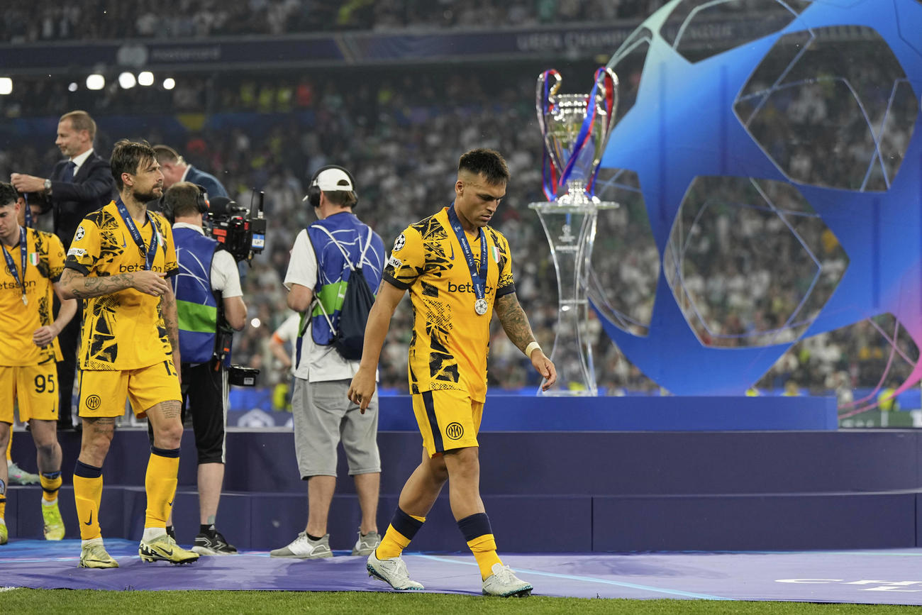 欧州CL決勝で敗れたインテルの選手たち（AP）