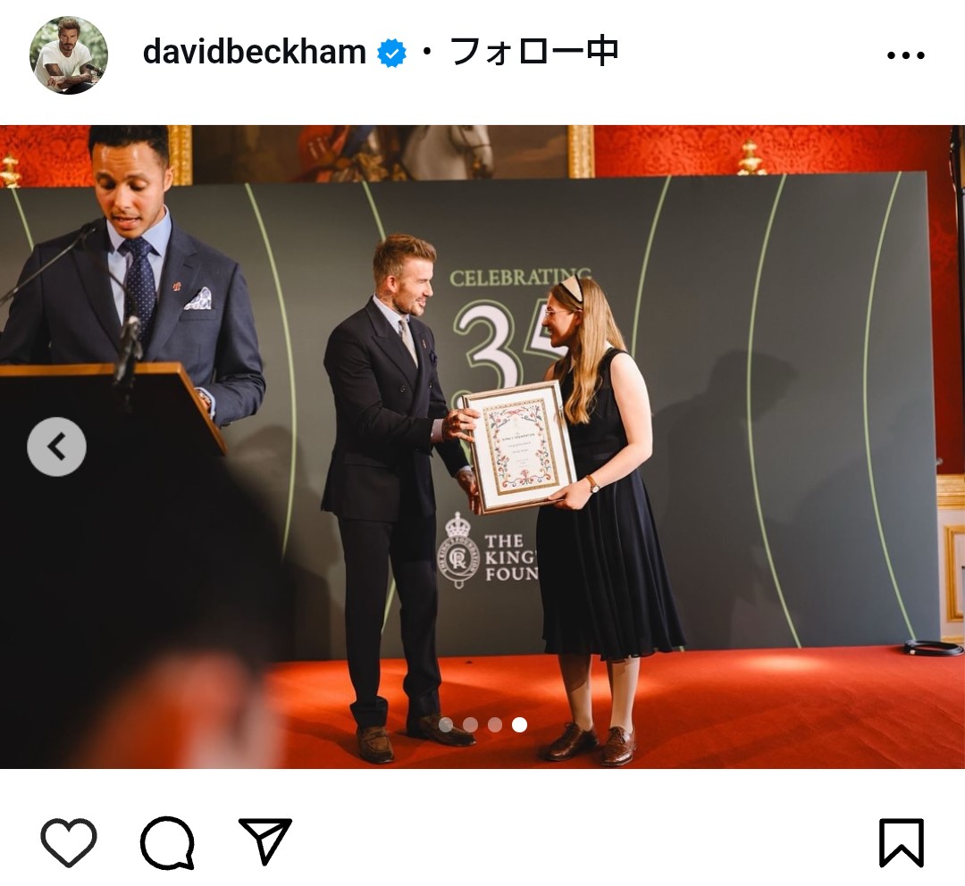 デビッド・ベッカム氏の公式インスタグラムから