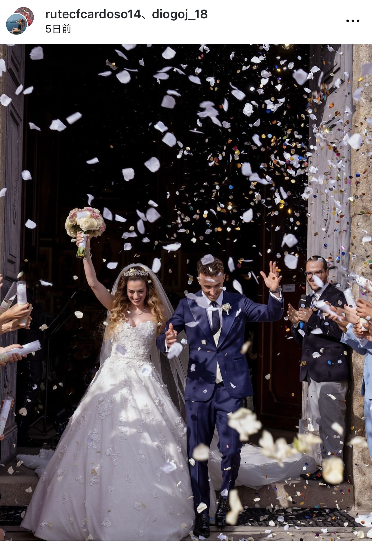 6月22日にカルドーソさんと結婚式を挙げたばかりだったジョタさん（ジョタさんのインスタグラムから）