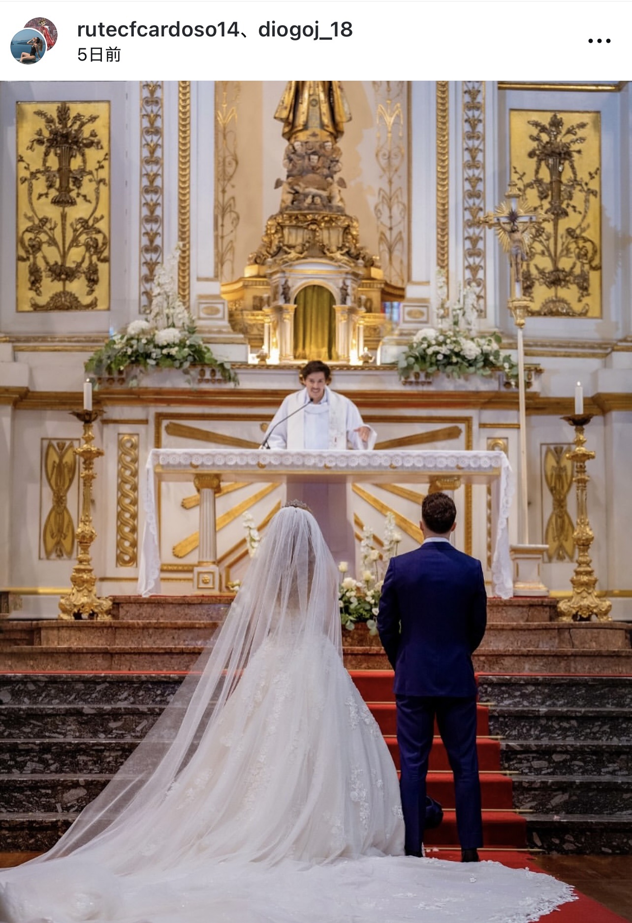 6月22日にカルドーソさんと結婚式を挙げたばかりだったジョタさん（ジョタさんのインスタグラムから）