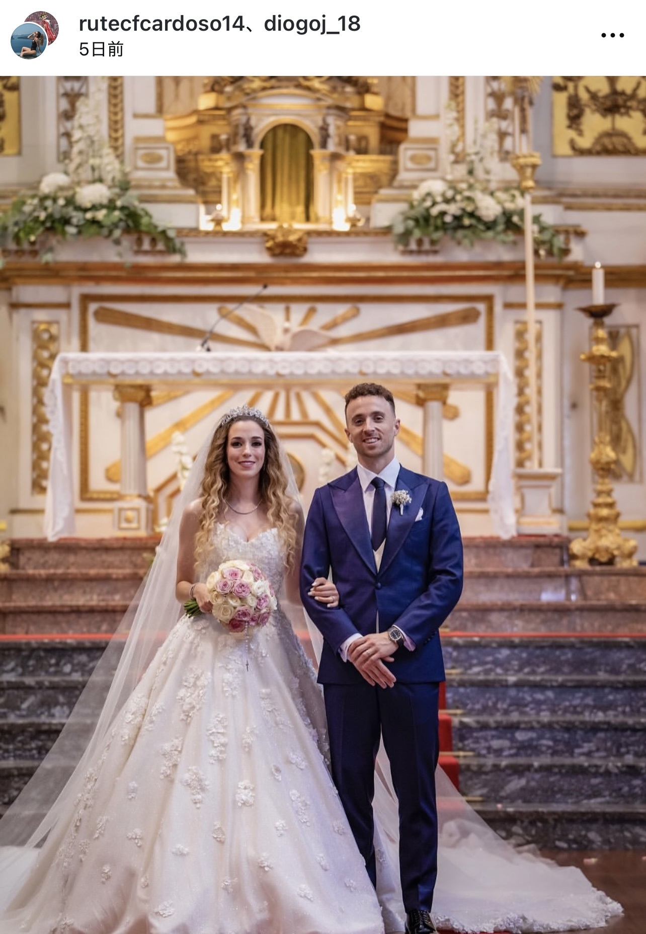 6月22日にカルドーソさんと結婚式を挙げたばかりだったジョタさん（ジョタさんのインスタグラムから）