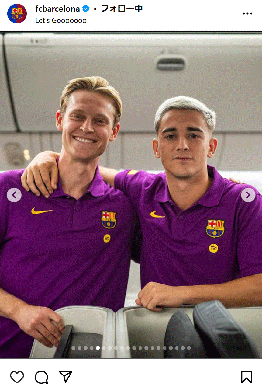 バルセロナの公式インスタグラムから