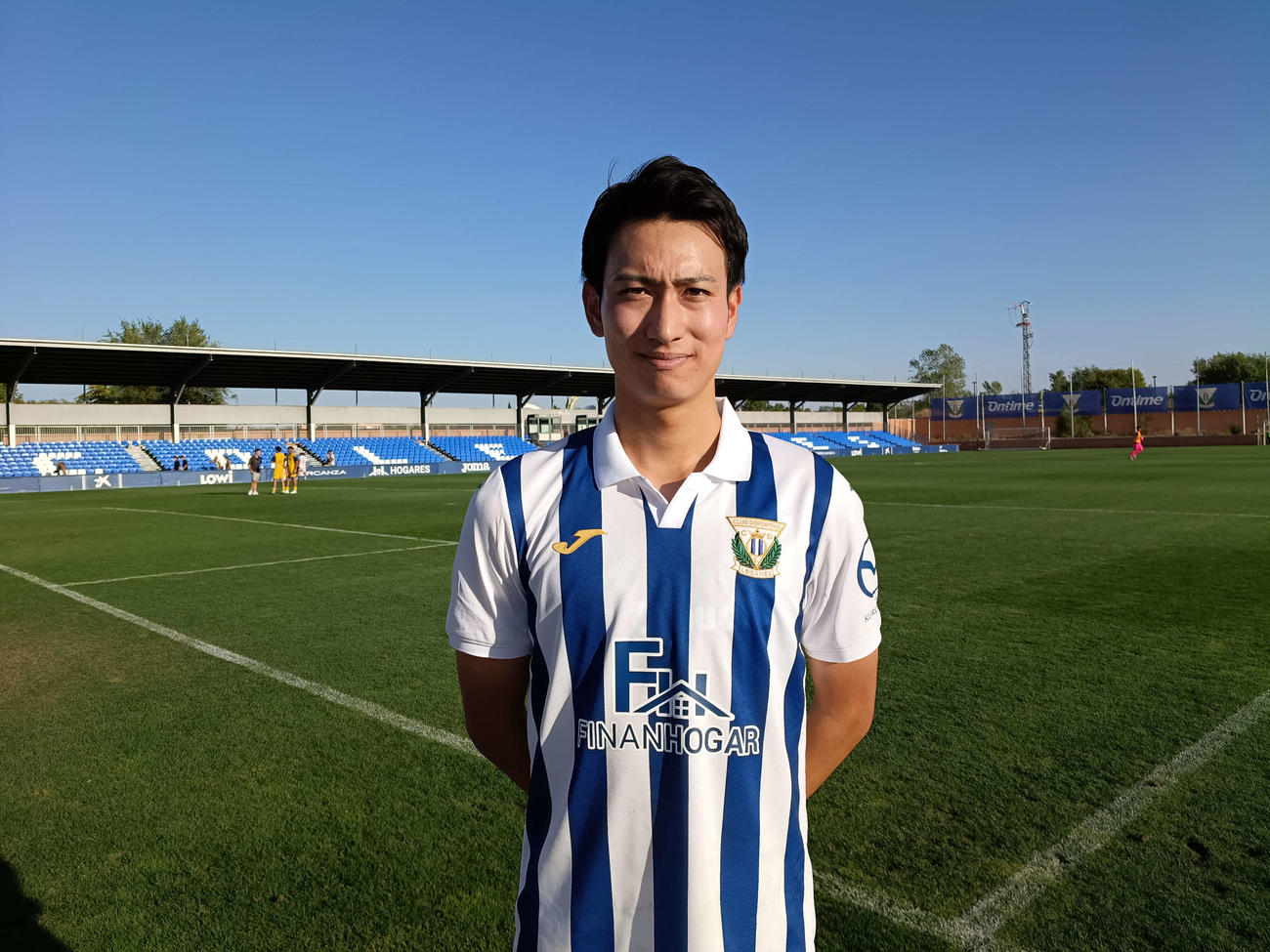 スペイン5部リーグ開幕戦でプレーしたレガネスBの中井卓大（撮影・高橋智行）