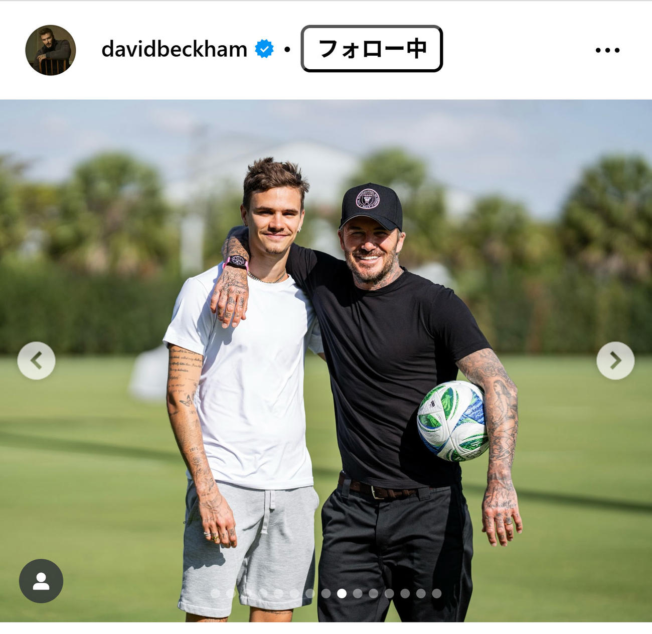 ベッカム氏のインスタグラムから