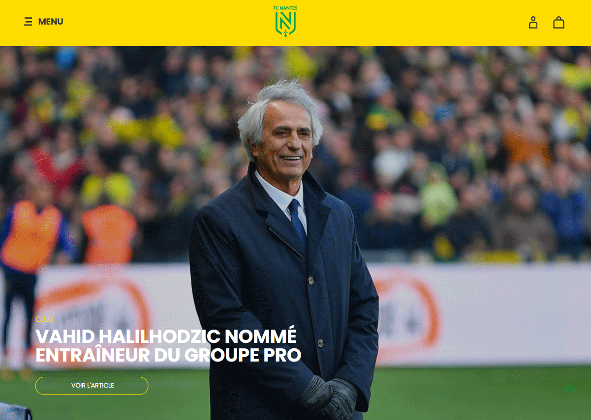 ハリルホジッチ氏の監督就任を伝えるナントの公式サイト