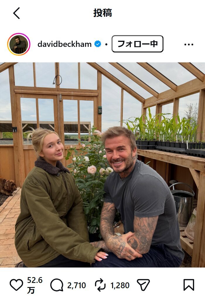 デビッド・ベッカム氏のインスタグラムから