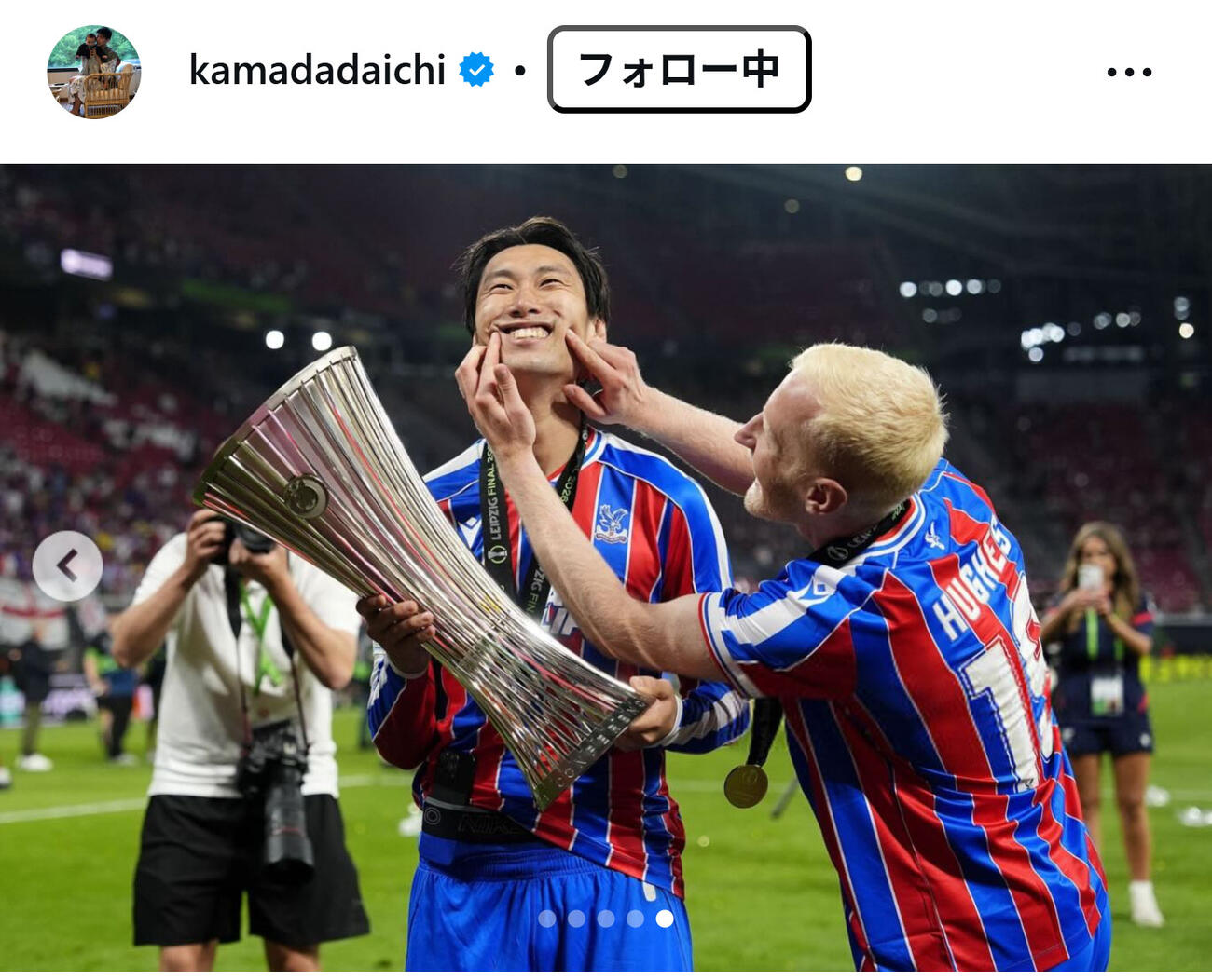 鎌田大地のインスタグラムから