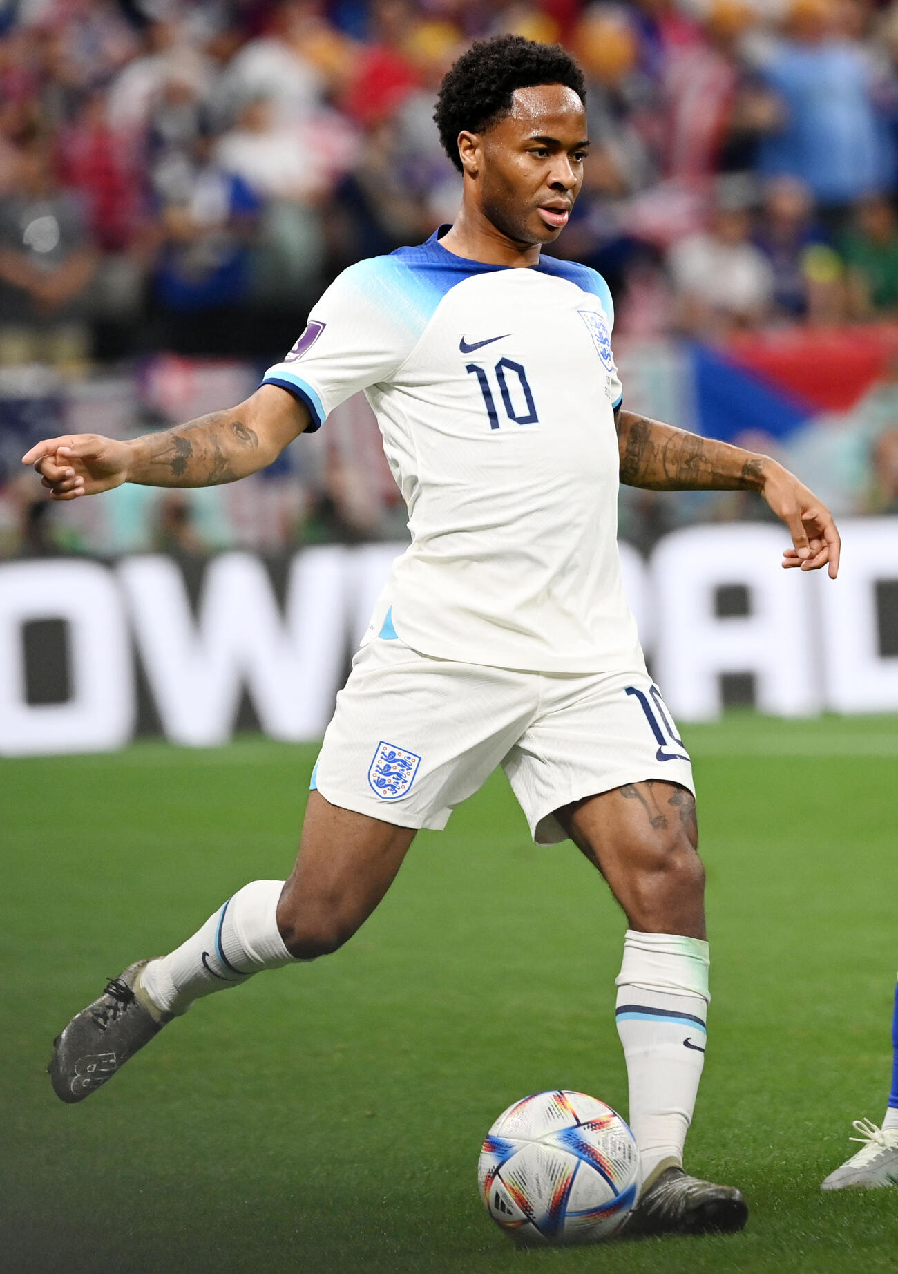 イングランド代表でプレーするラヒーム・スターリング（2022年11月撮影）
