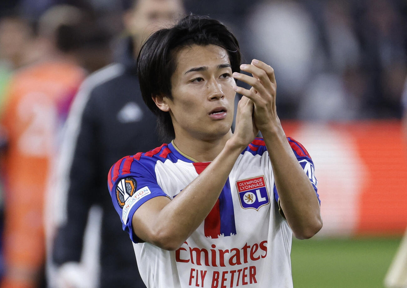 リヨン中村敬斗（現地時間2026年9月16日撮影、ロイター）