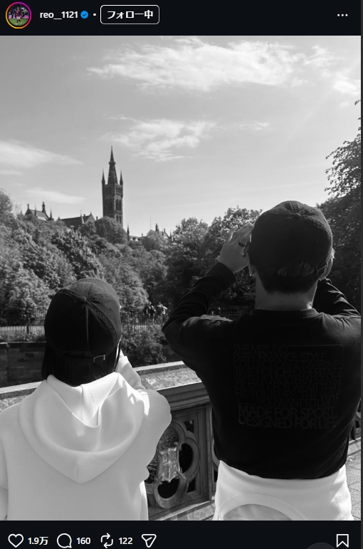 旗手怜央のインスタグラムから