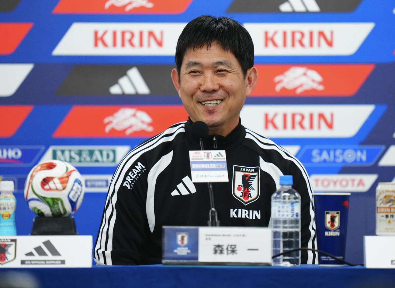 キリンチャレンジカップ2026前日練習　前日会見に臨む日本代表森保一監督（撮影・垰建太）