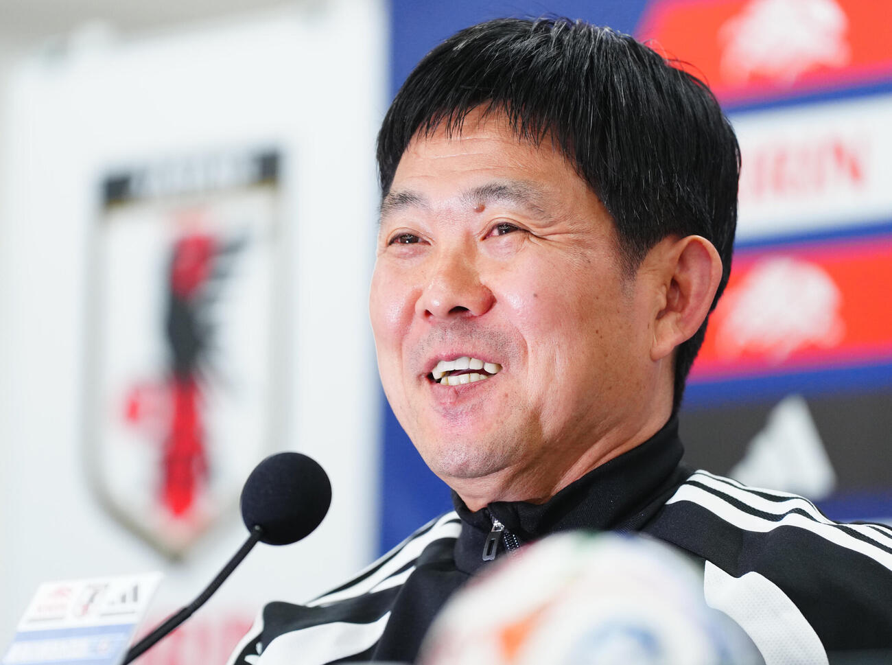 キリンチャレンジカップ2026前日練習　前日会見に臨む日本代表森保一監督（撮影・垰建太）