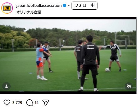 日本サッカー協会の公式インスタグラムから