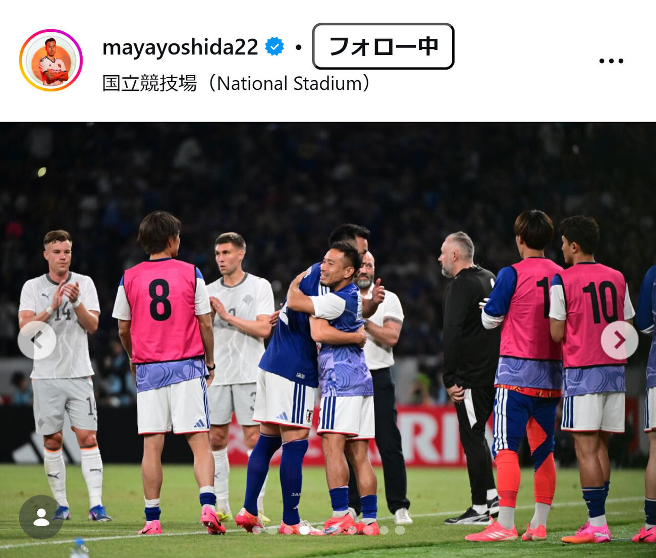吉田麻也のインスタグラムから