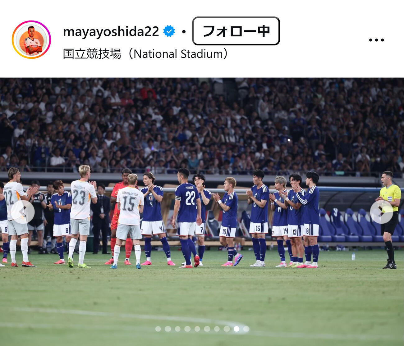 吉田麻也のインスタグラムから
