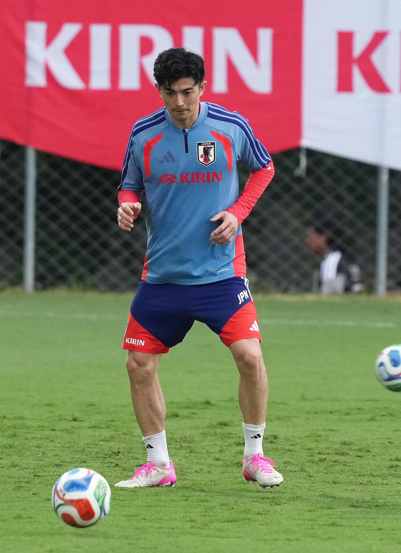 サッカー日本代表W杯北中米大会事前合宿　練習に臨む谷口彰悟（撮影・足立雅史）