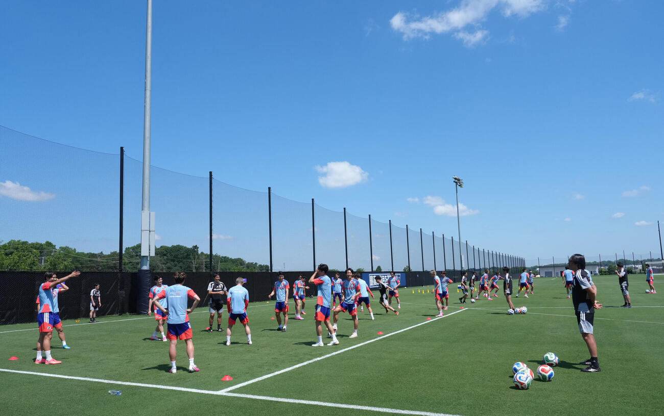 サッカー日本代表W杯北中米大会ベースキャンプ　練習に臨む日本代表（撮影・足立雅史）