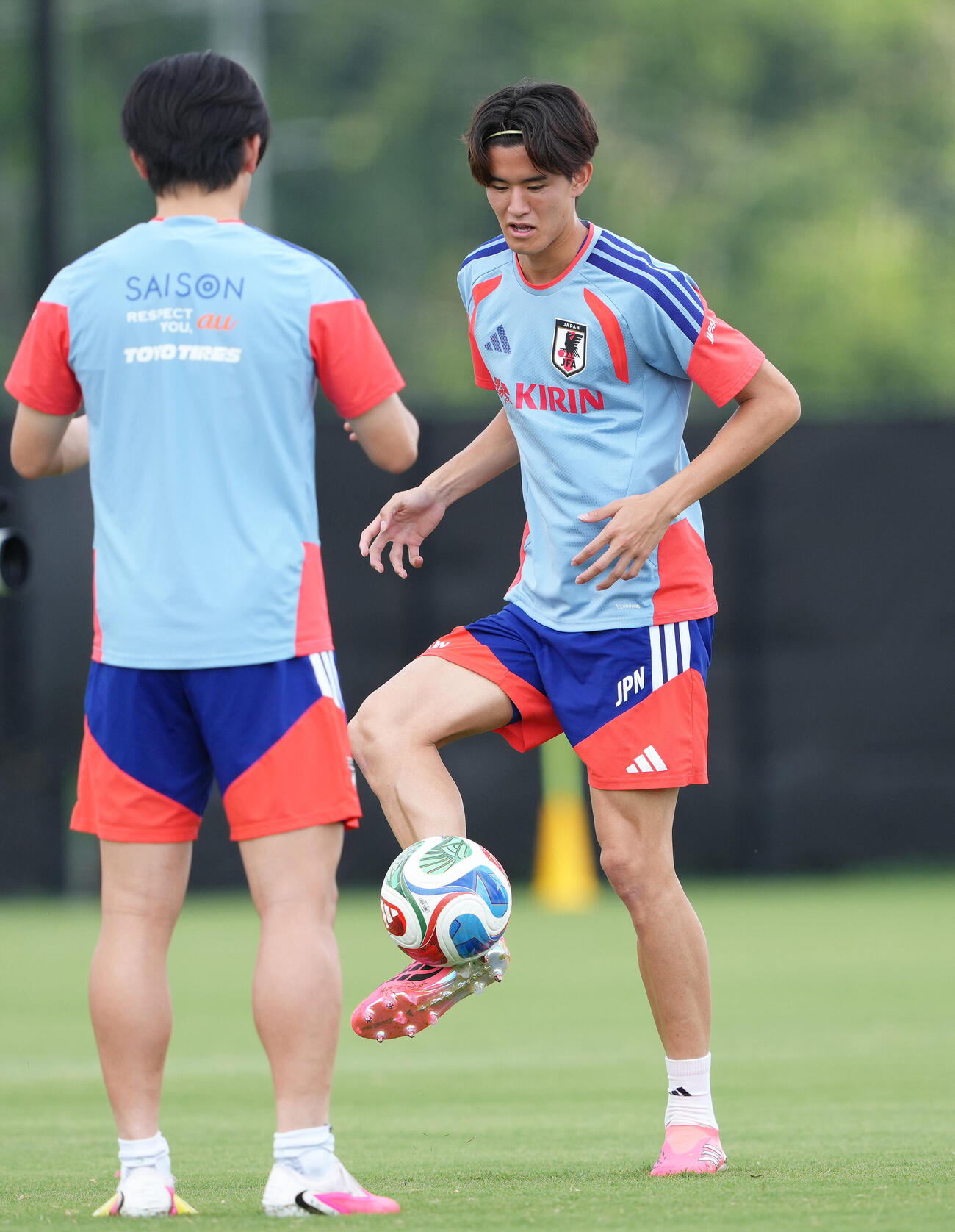 サッカー日本代表W杯北中米大会ベースキャンプ　練習に臨む後藤啓介（撮影・足立雅史）＝2026年6月11日（現地時間）