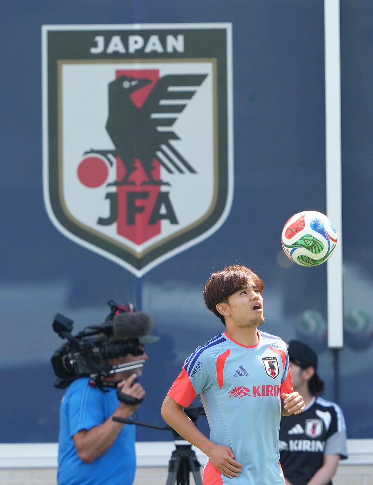 サッカー日本代表W杯北中米大会ベースキャンプ　練習に臨む久保建英（撮影・足立雅史）＝2026年6月11日（現地時間）