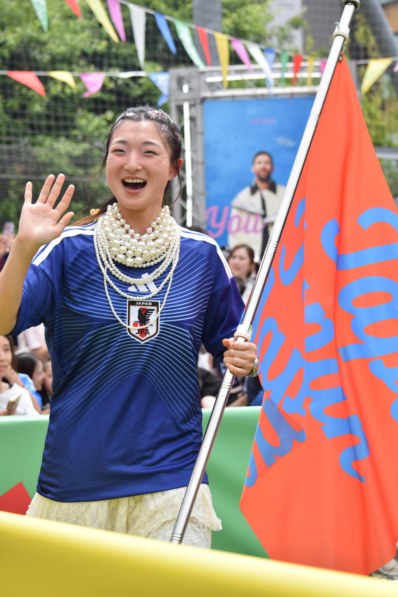 アディダスのイベントに参加した坂本花織さん（撮影・山田遼太郎）