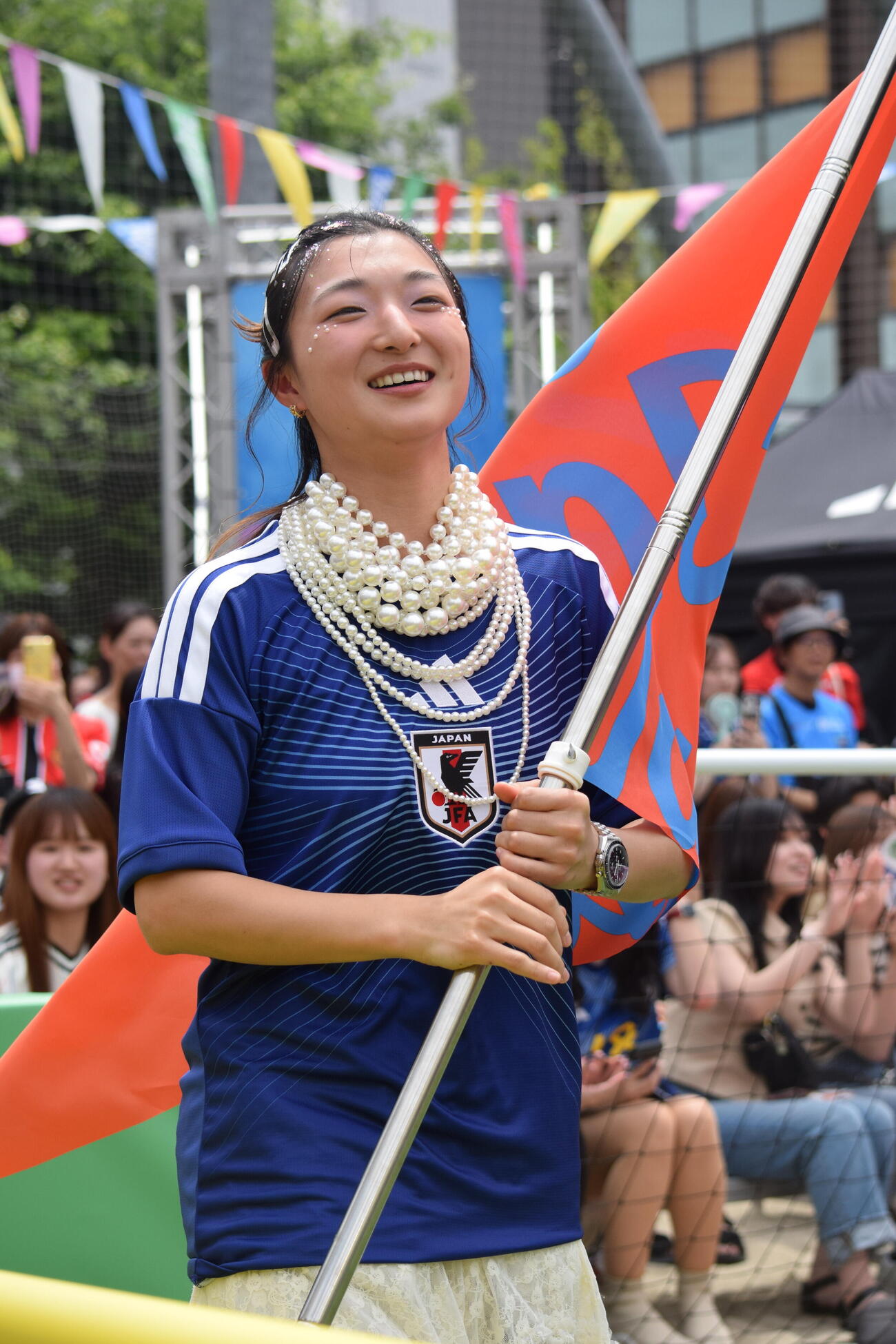 アディダスのイベントに参加した坂本花織さん（撮影・山田遼太郎）