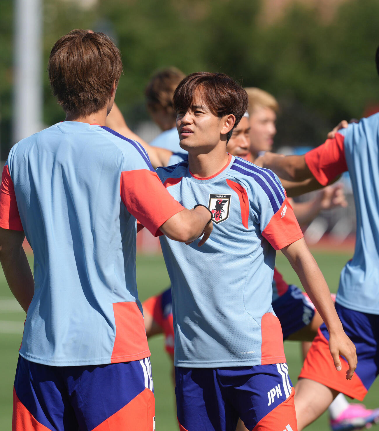 サッカー日本代表W杯北中米大会関連　公式練習で調整する久保建英（撮影・足立雅史）