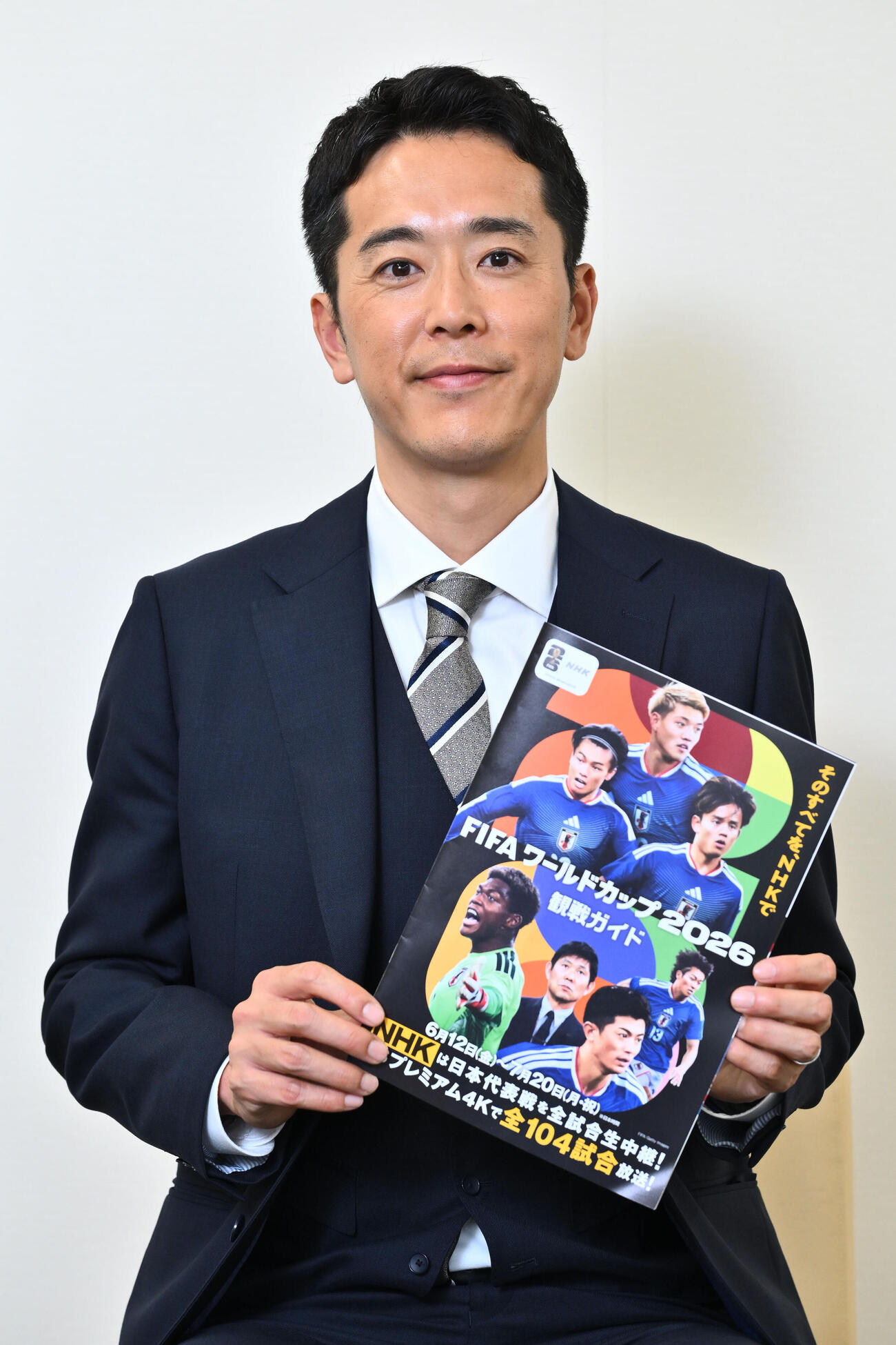 FIFAワールドカップ2026日本対オランダ戦を実況する小宮山晃義アナ（撮影・滝沢徹郎）