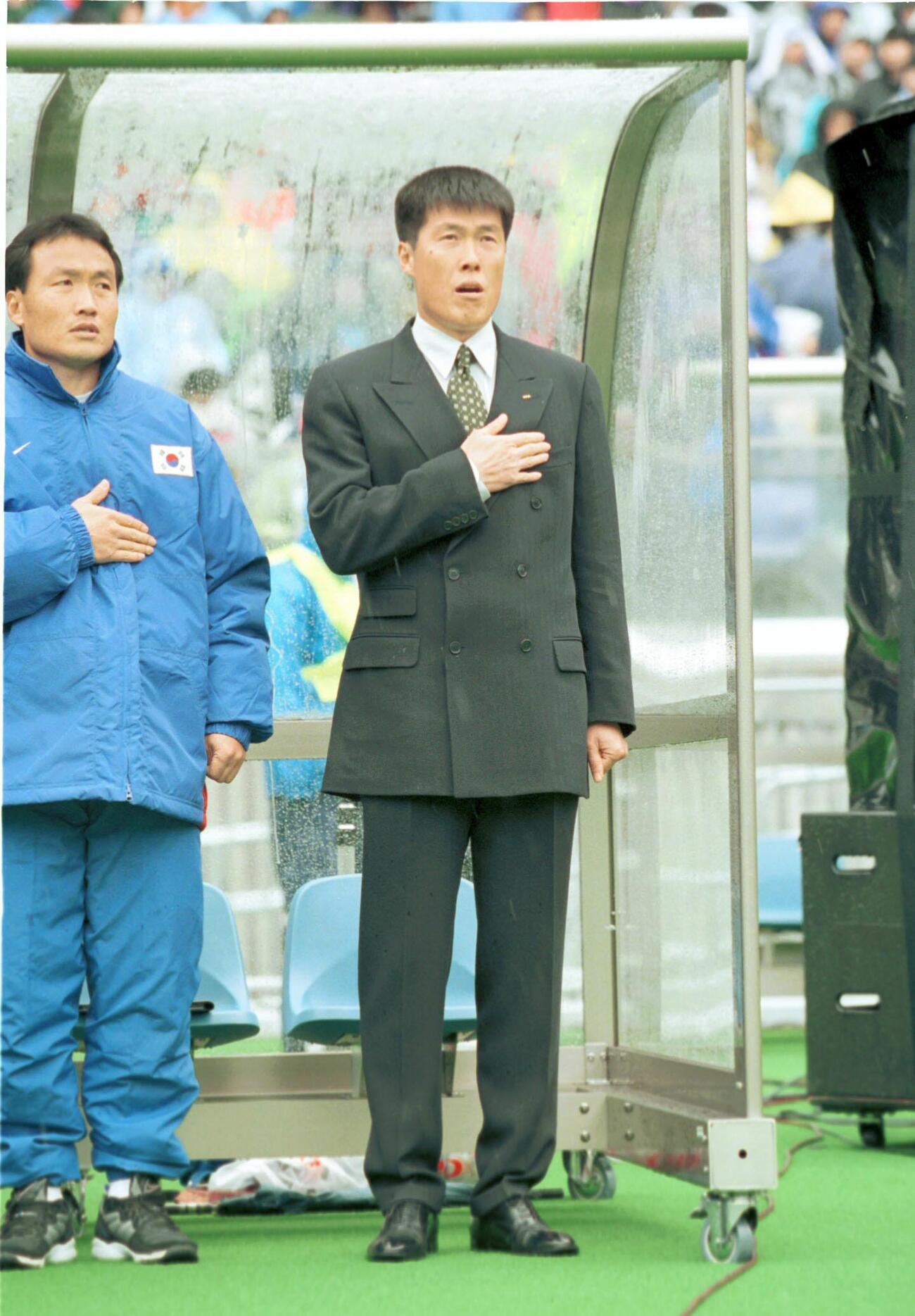 韓国代表の車範根監督（チャ・ブンクン）（1998年3月撮影）